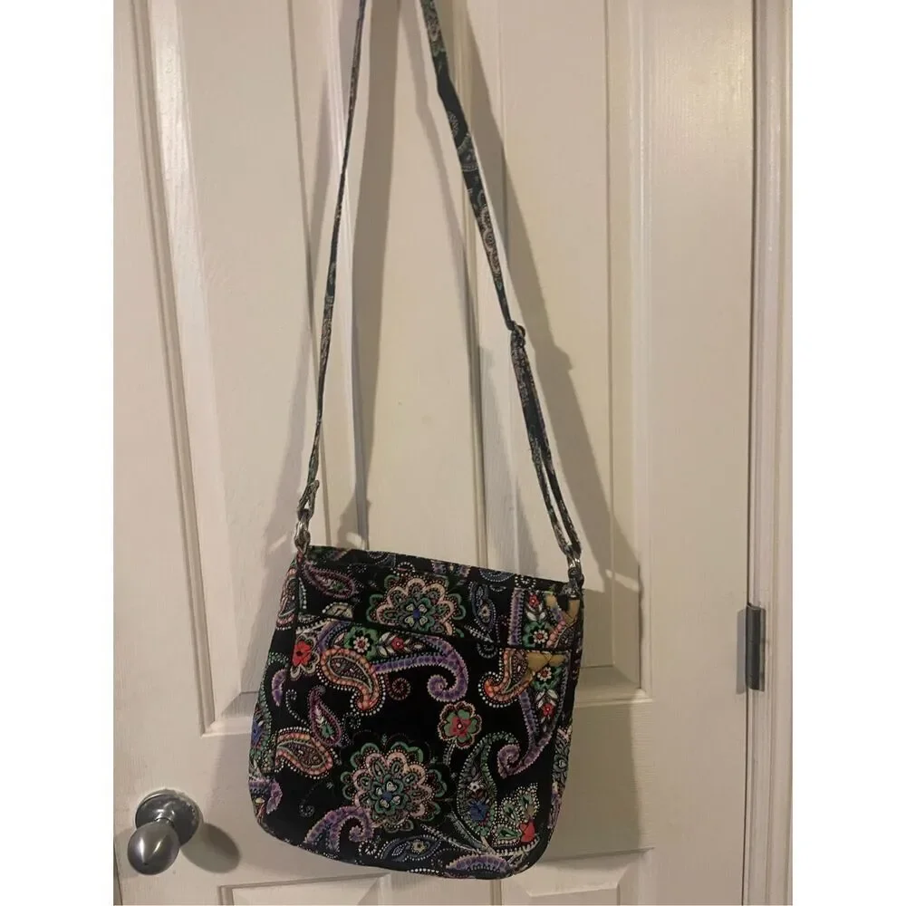 Vera Bradley Womens Multi Color Floral Paisley Print Shoulder Crossbody Bag